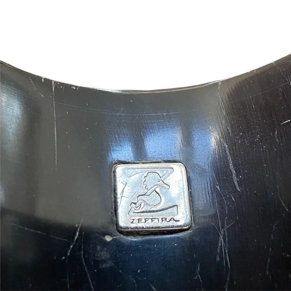 Zeffira Matte Horn Cuff Swarovski Crystal Detail